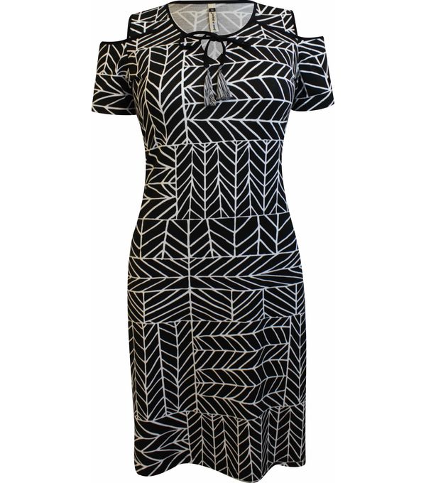 vestido ombro vazado preto